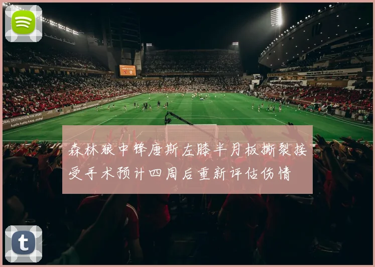 森林狼中锋唐斯左膝半月板撕裂接受手术预计四周后重新评估伤情